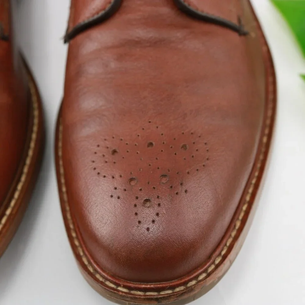 Cole Haan Mens Kennedy Grand Oxford Size 8.5 M Cognac Tan Leather Medallion Shoe